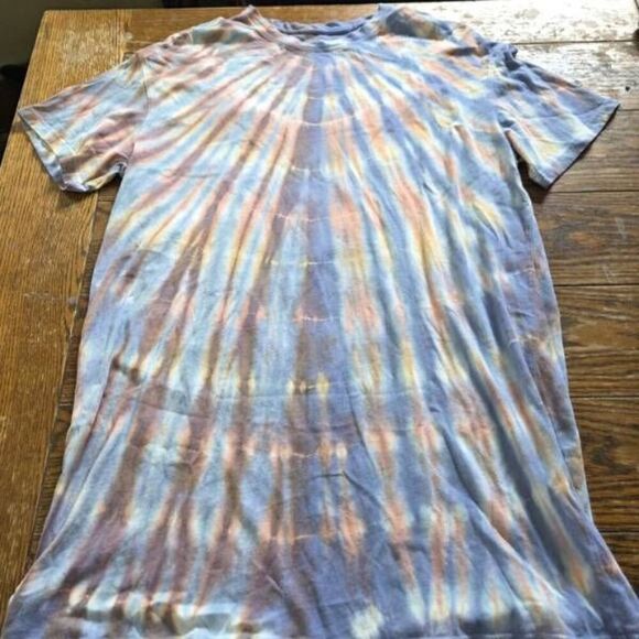 Raquel Allegra tie dye multiple color 100% cotton  tshirt dress sz 2 (US L) - Picture 1 of 4